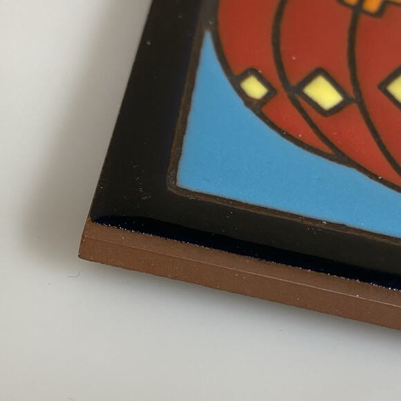 Kokopelli Tile Trivet Pottery Decor Hot Air Balloon 6" x 6" Made In Italy - Picture 10 of 10